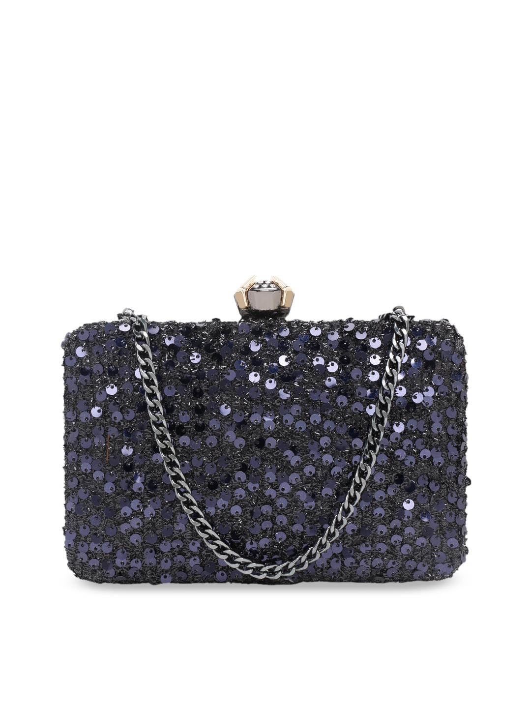 

Vdesi Black & Blue Embellished Clutch