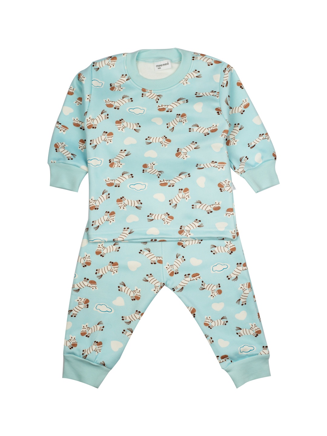 

MeeMee Kids Blue & Off-White Printed Night suit