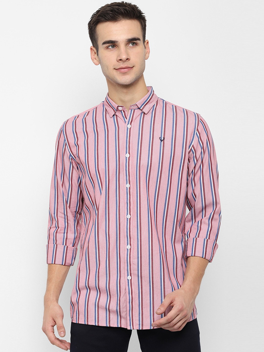 

Allen Solly Sport Men Pink & Red Regular Fit Striped Casual Shirt