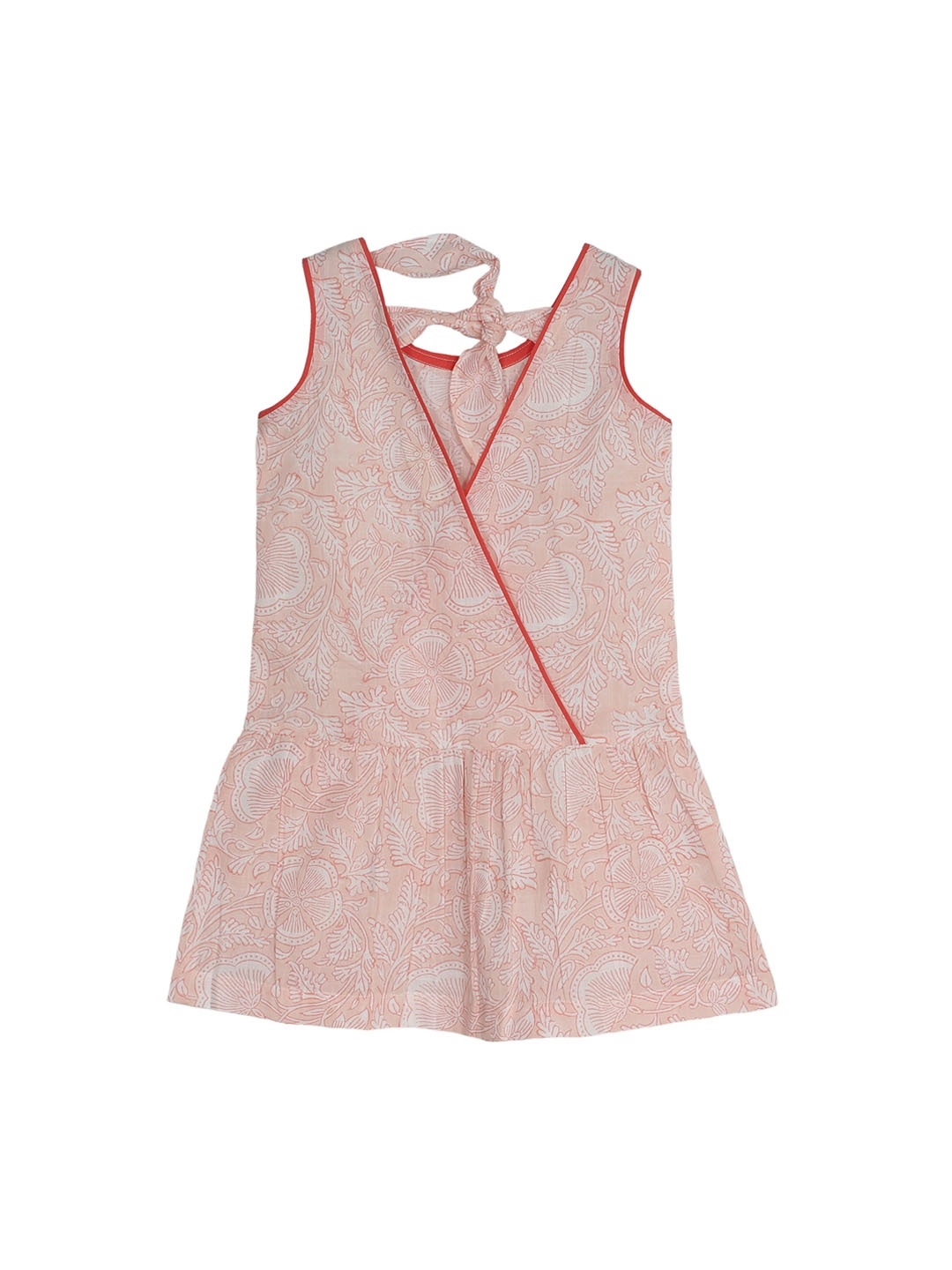 

My Little Lambs Girls Pink Printed Wrap A-Line Dress