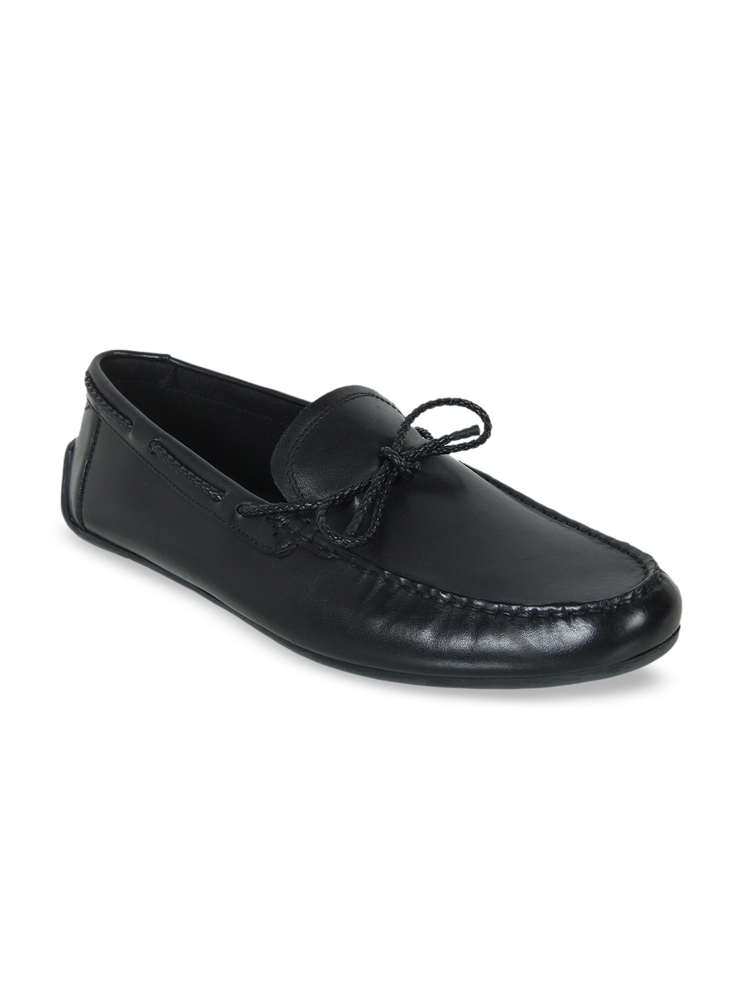 

Clarks Men Black Leather Boat Shoes