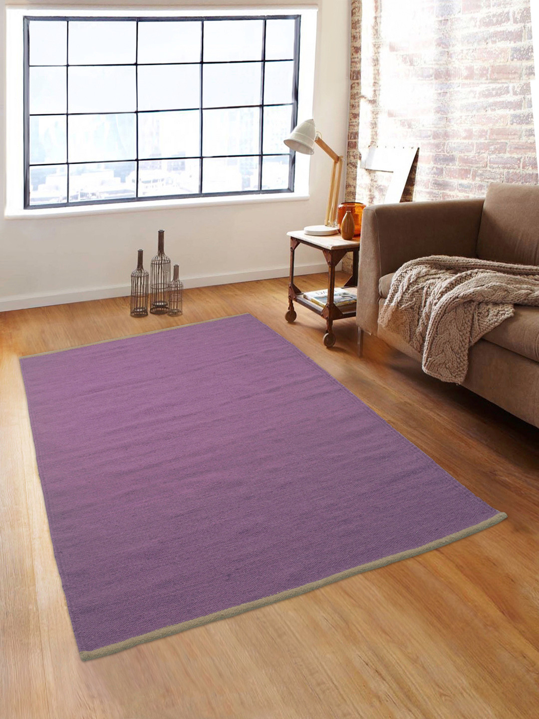 

ROMEE Purple Solid Anti-Skid Dhurrie