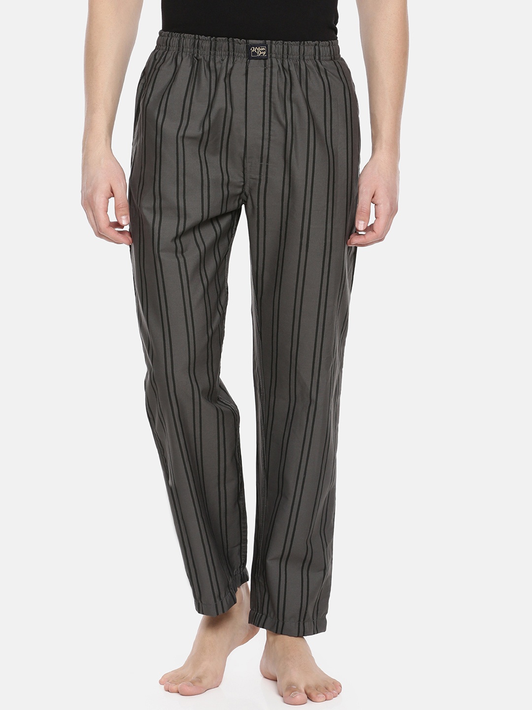 

Urban Dog Men Charcoal Grey & Black Striped Lounge Pants