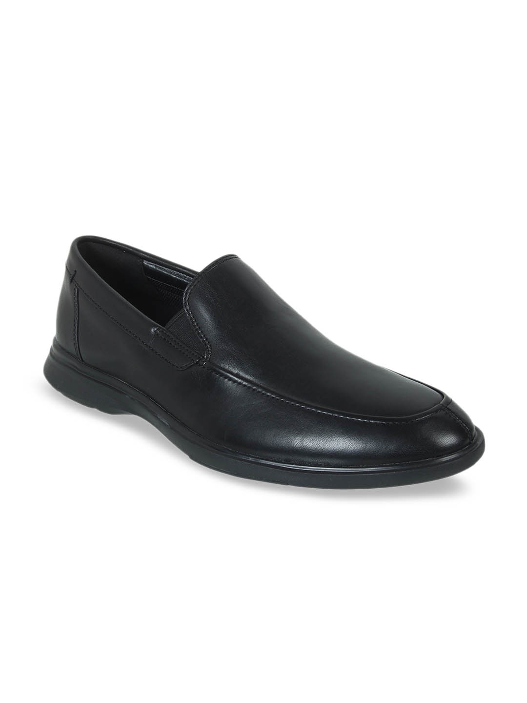 

Clarks Men Black Solid Leather Formal Slip-Ons