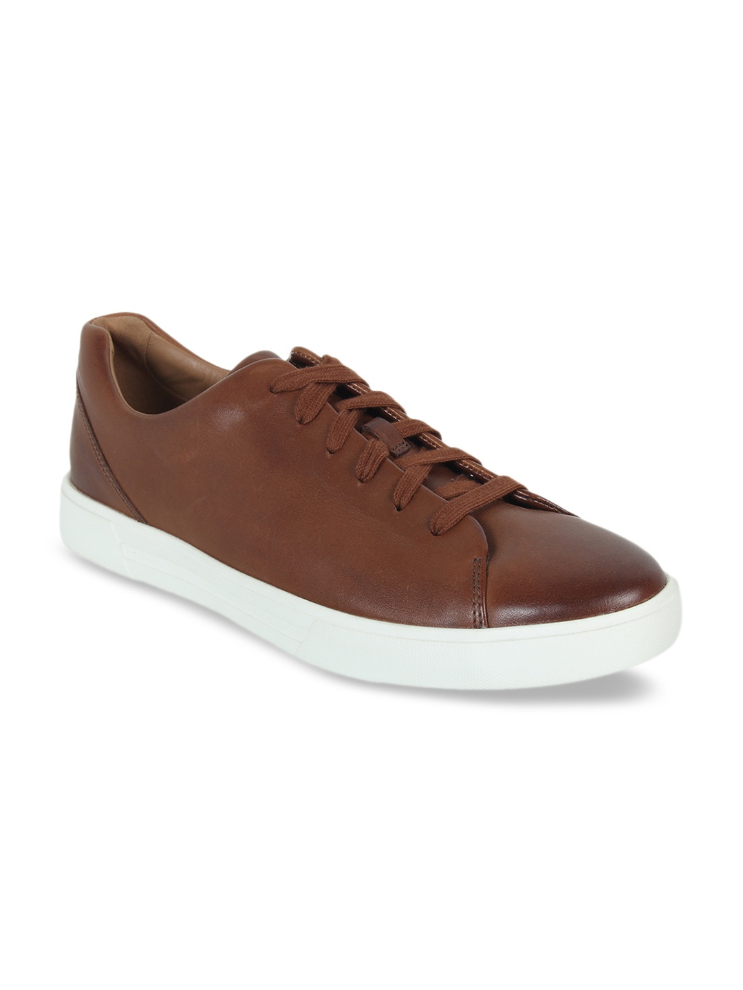 

Clarks Men Coffee Brown Solid Leather Sneakers