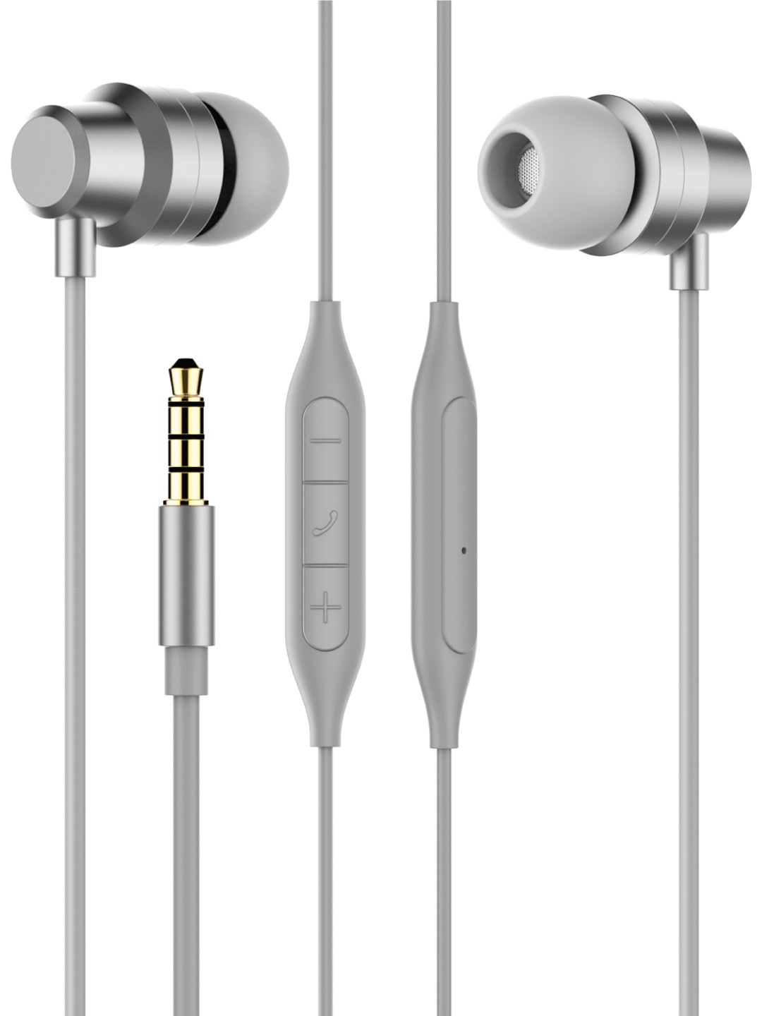 

molife Unisex Grey Solid Decibel Metal Earphone with HD Sound