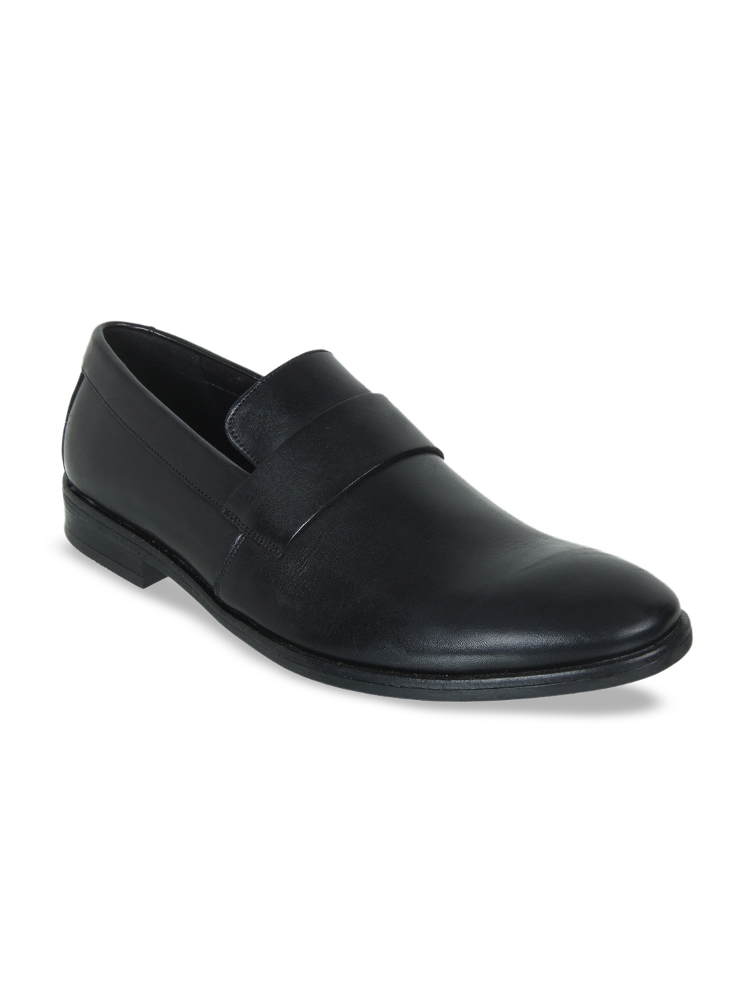 

Clarks Men Black Leather Stanford Free Formal Slip-Ons