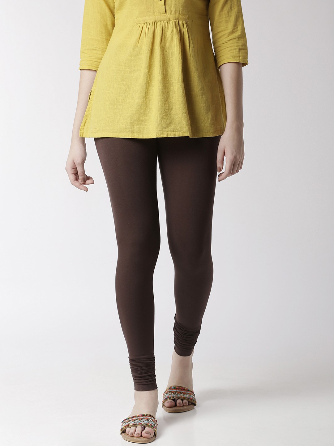 

De Moza Women Brown Churidar Length Leggings