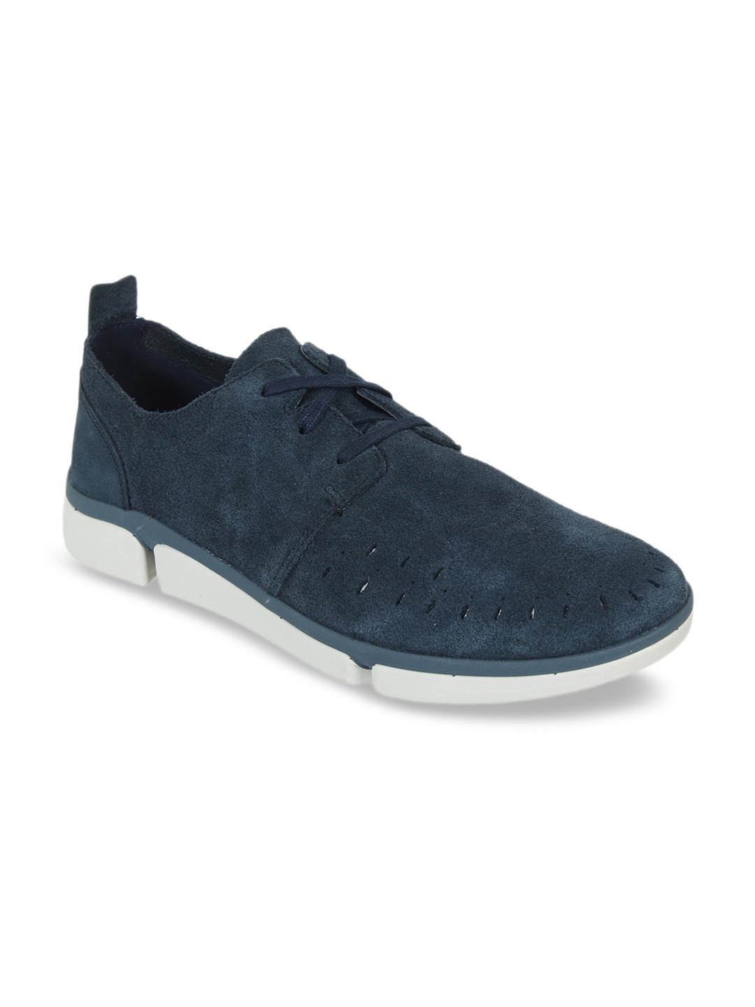 

Clarks Men Navy Suede Tri Verve Boss Combi Sneakers, Navy blue