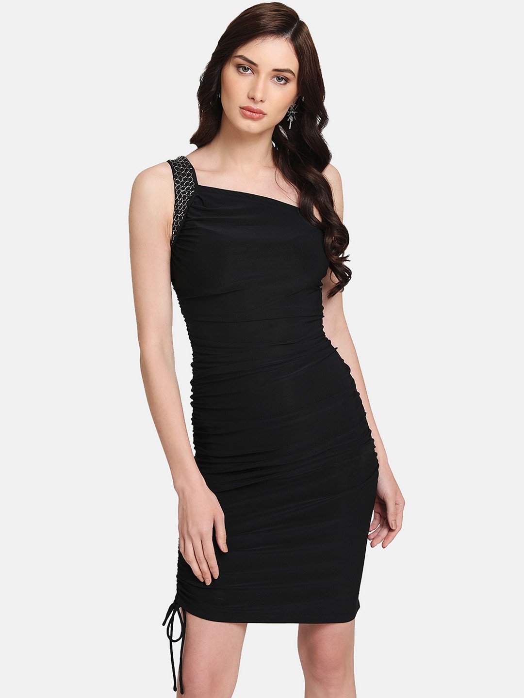 

Kazo Women Black Solid Sheath Dress