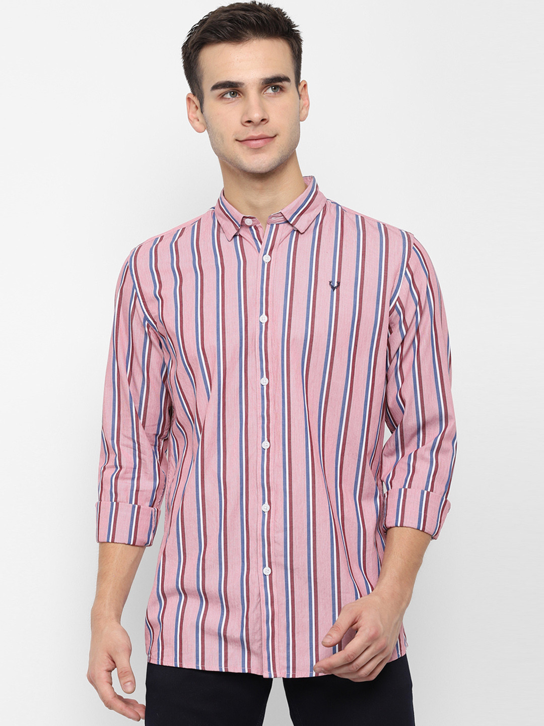 

Allen Solly Sport Men Pink & Red Regular Fit Striped Casual Shirt