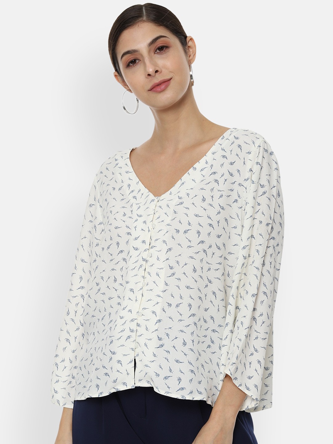 

Van Heusen Woman Women White Printed Shirt Style Top