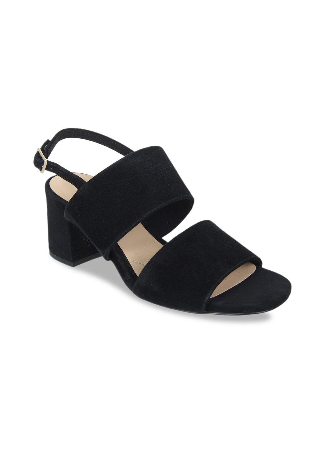 

Clarks Women Black Solid Suede Solid Heels