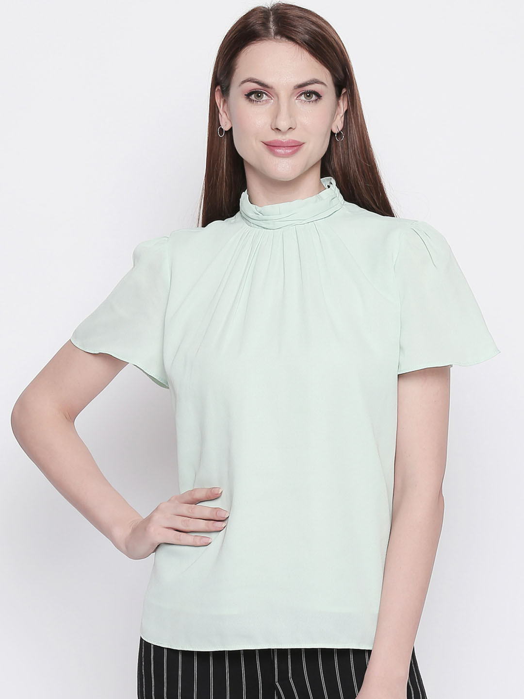 

Annabelle by Pantaloons Women Sea Green Solid Top