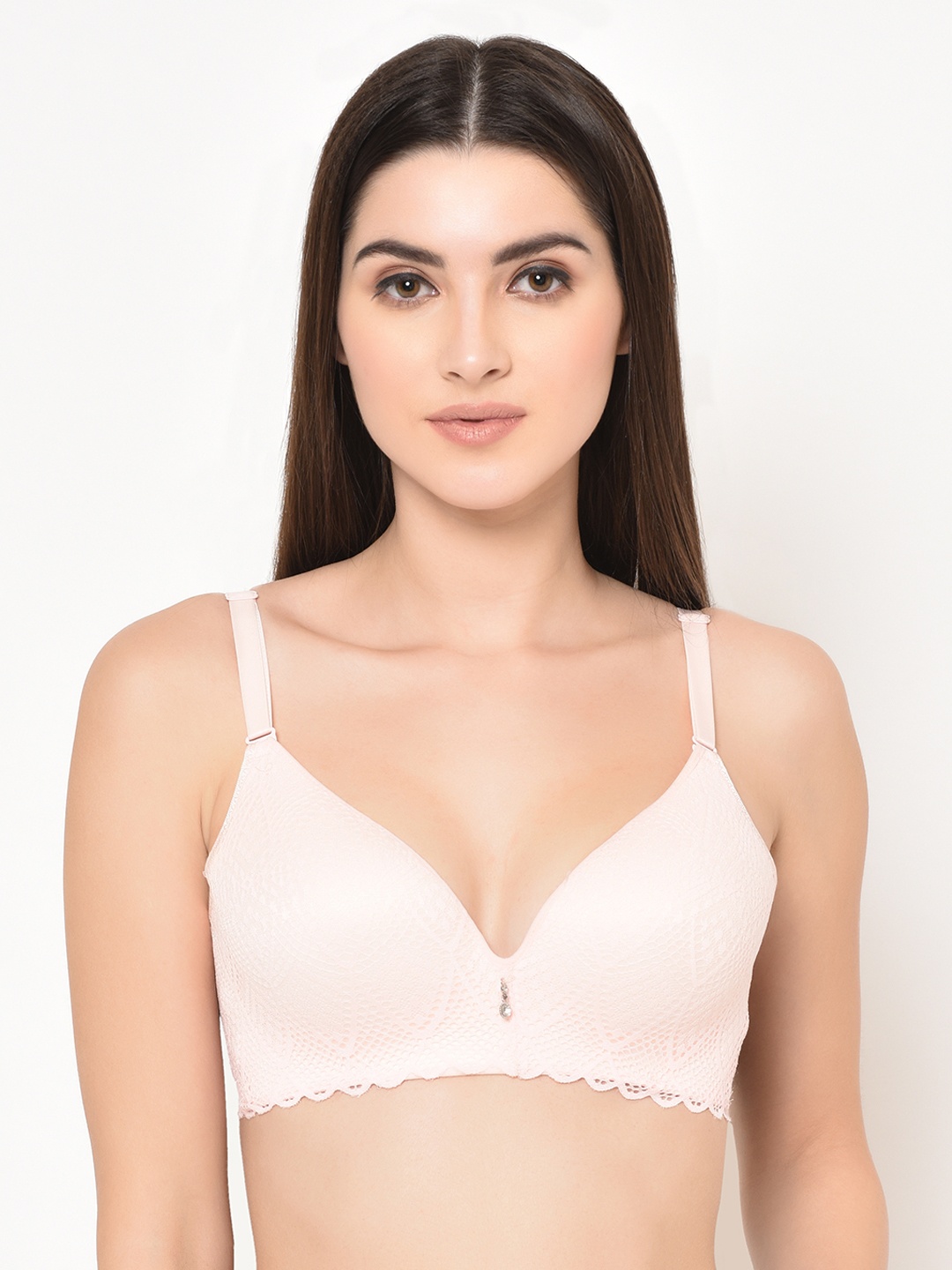 

Da Intimo Light Pink Lace Underwired Lightly Padded Everyday Bra DI-1278-C20
