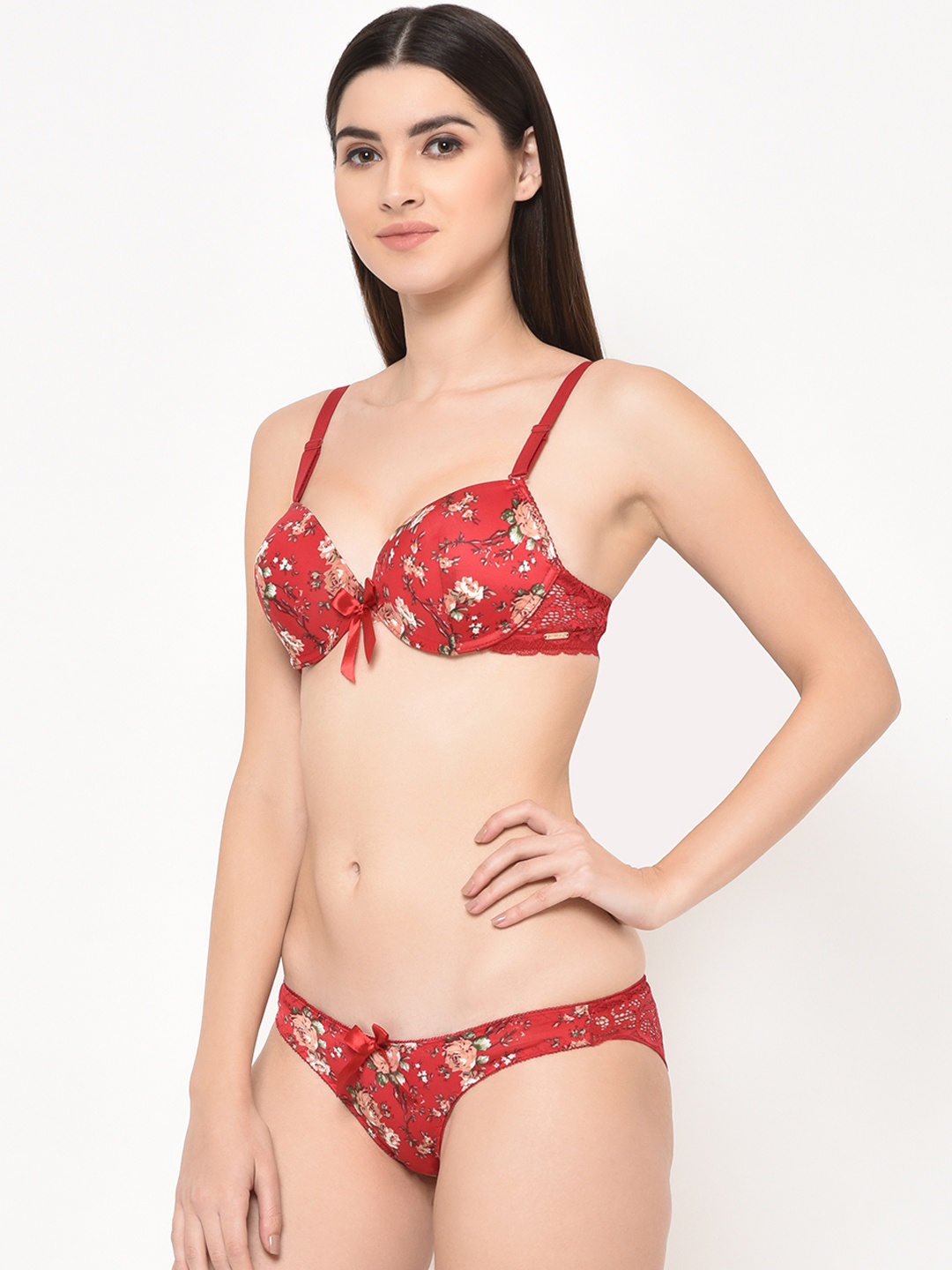 

Da Intimo Women Red Printed Lingerie Set DI-1269 RED-C20