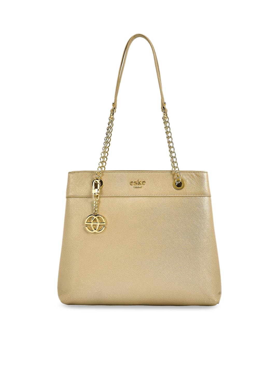 

Eske Gold-Toned Solid Leather Shoulder Bag
