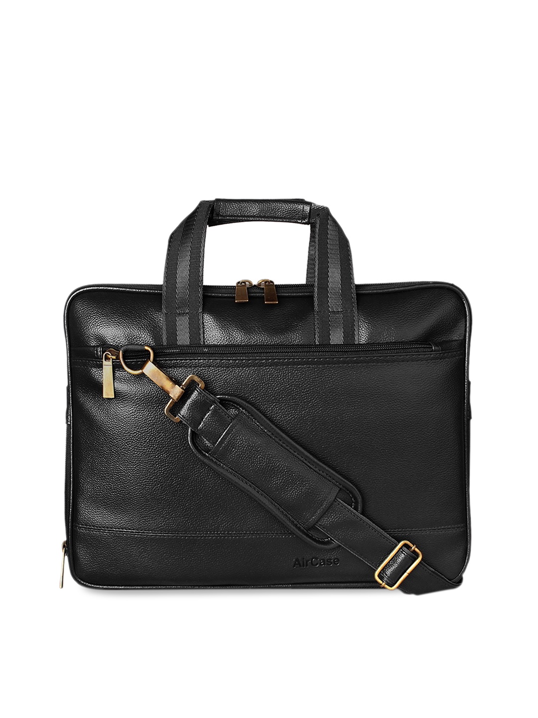 

AirCase Unisex Black 13.3"/14" Premium Vegan Leather Messenger laptop Bag