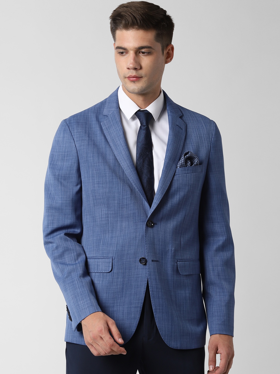 

Peter England Men Blue Solid Slim-Fit Single-Breasted Casual Blazer