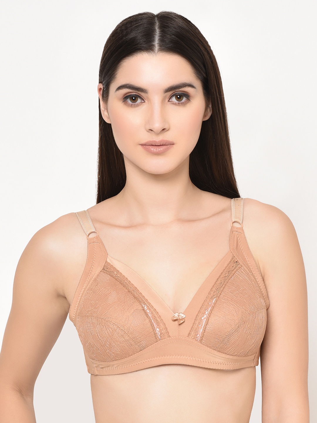 

Da Intimo Beige Lace Non-Wired Non Padded Everyday Bra DI-1274-C20