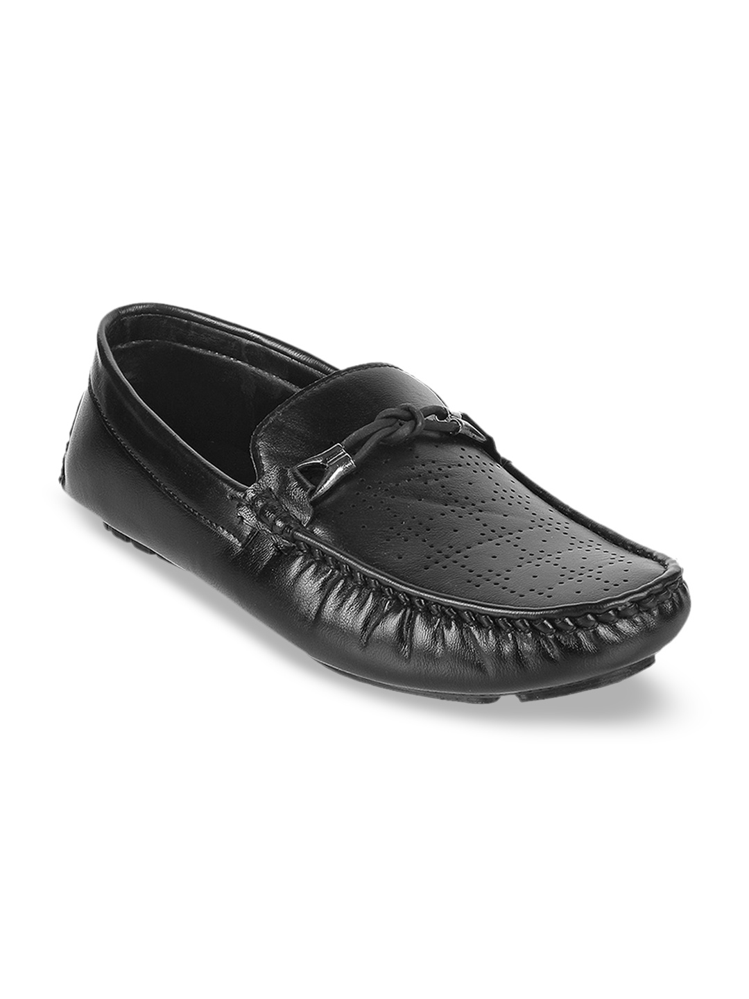 

WALKWAY by Metro Men Black Perforated Loafers