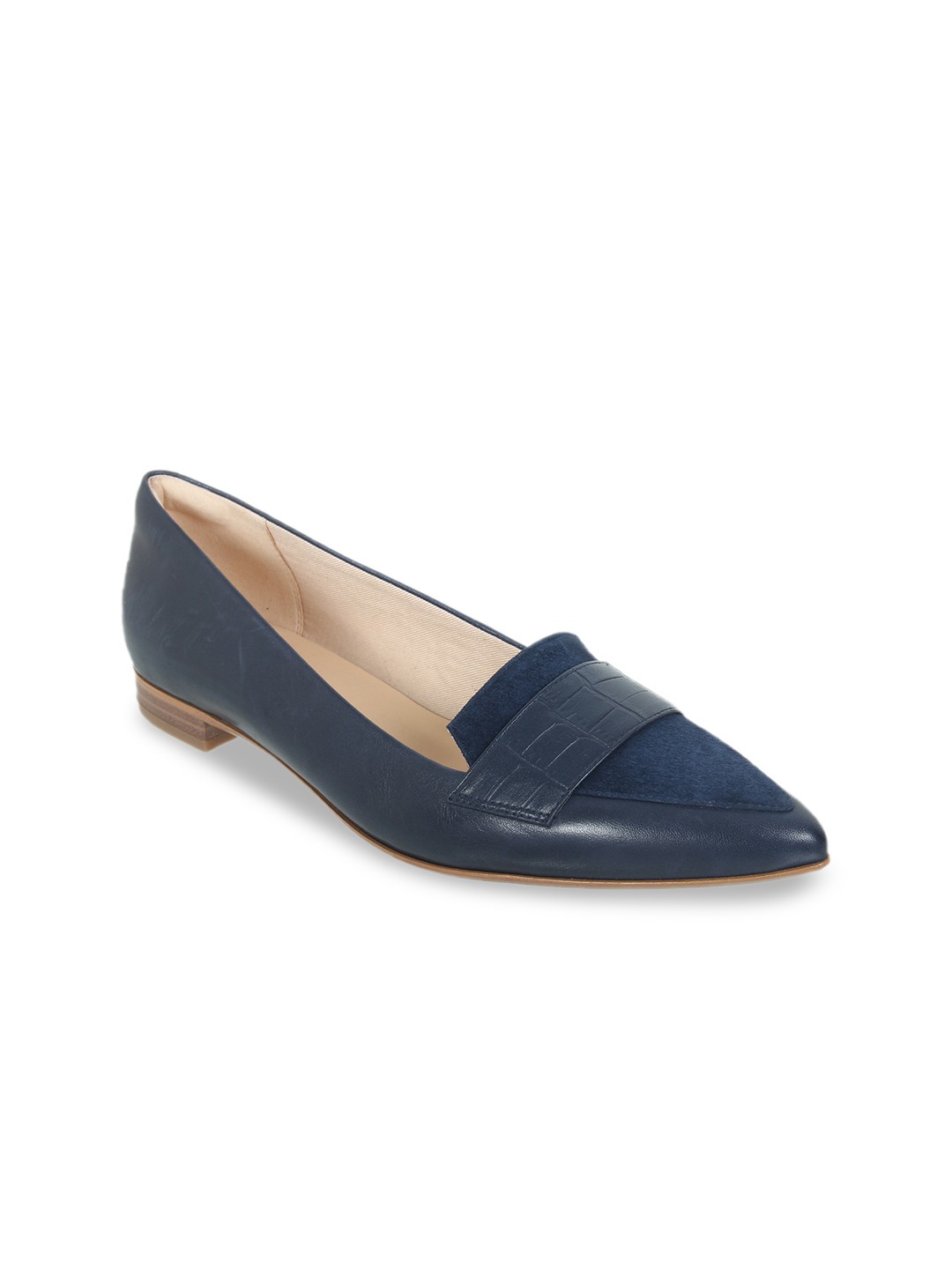 

Clarks Women Navy Blue Solid Formal Loafers