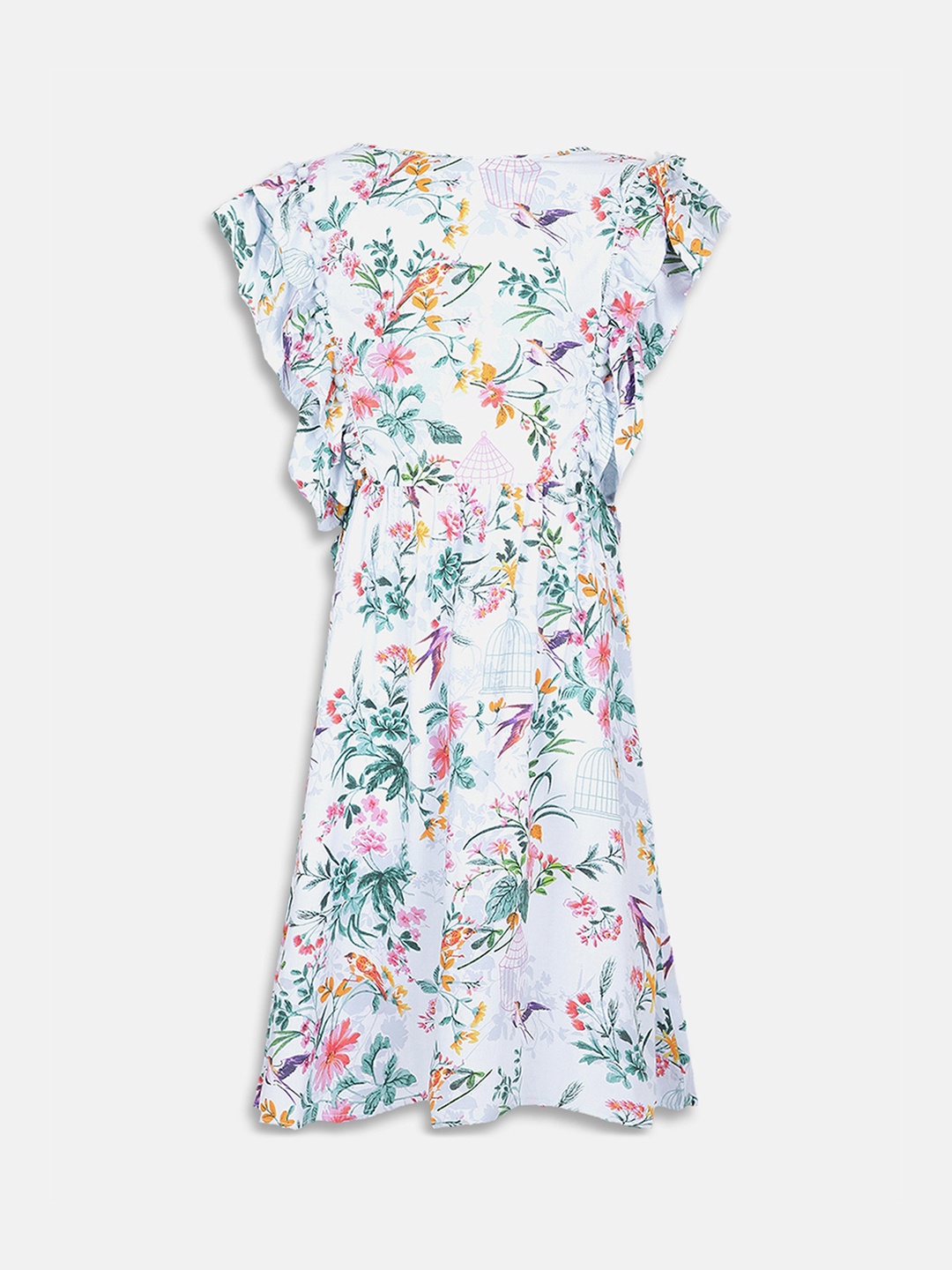 

Oxolloxo Girls Blue Floral Print Fit and Flare Dress