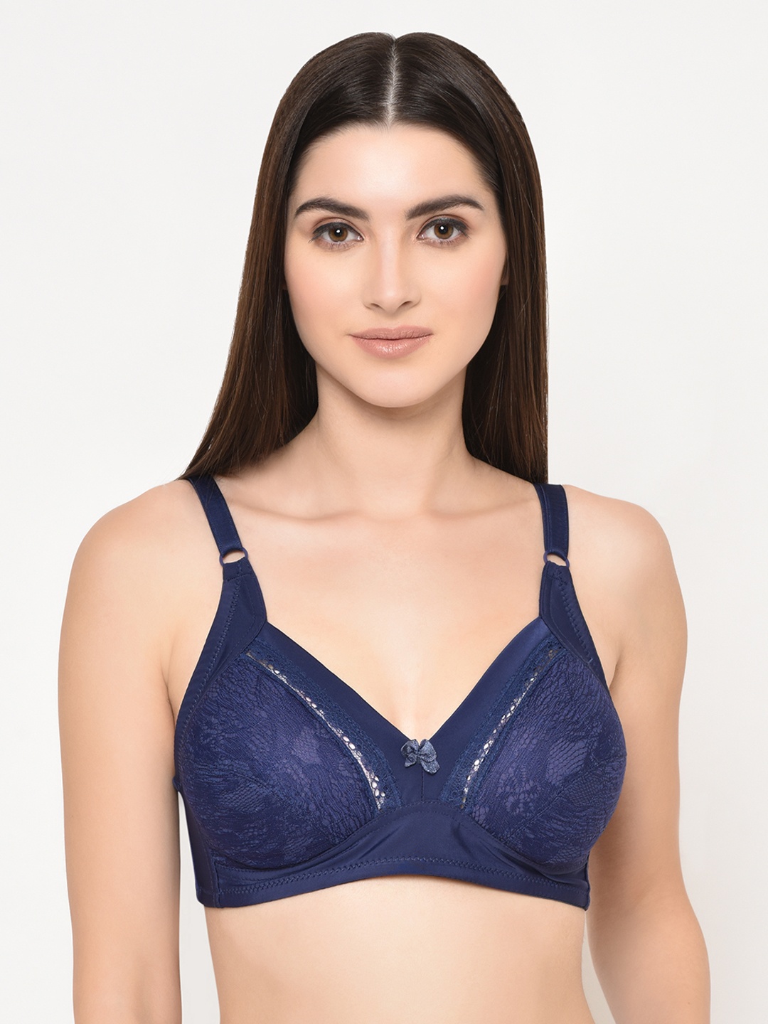 

Da Intimo Navy Blue Lace Non-Wired Non Padded Everyday Bra DI-1274-C20