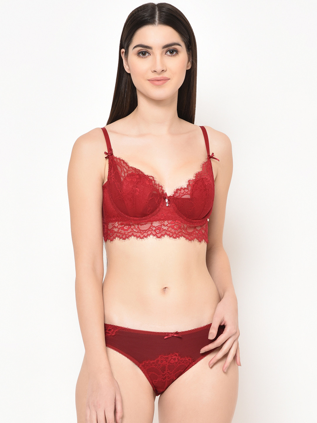 

Da Intimo Women Maroon Lace Lingerie Set DI-1276 MAROON-C20