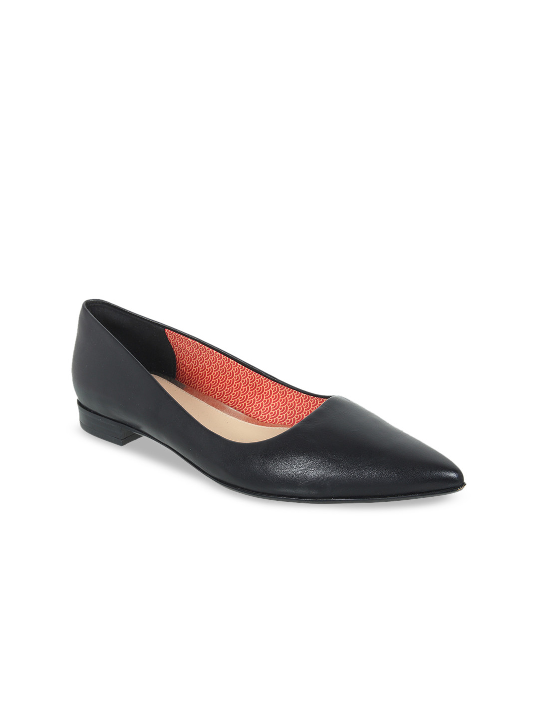 

Clarks Women Black Solid Leather Pumps