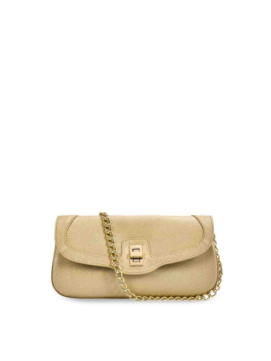 

Eske Gold-Toned Solid Leather Sling Bag