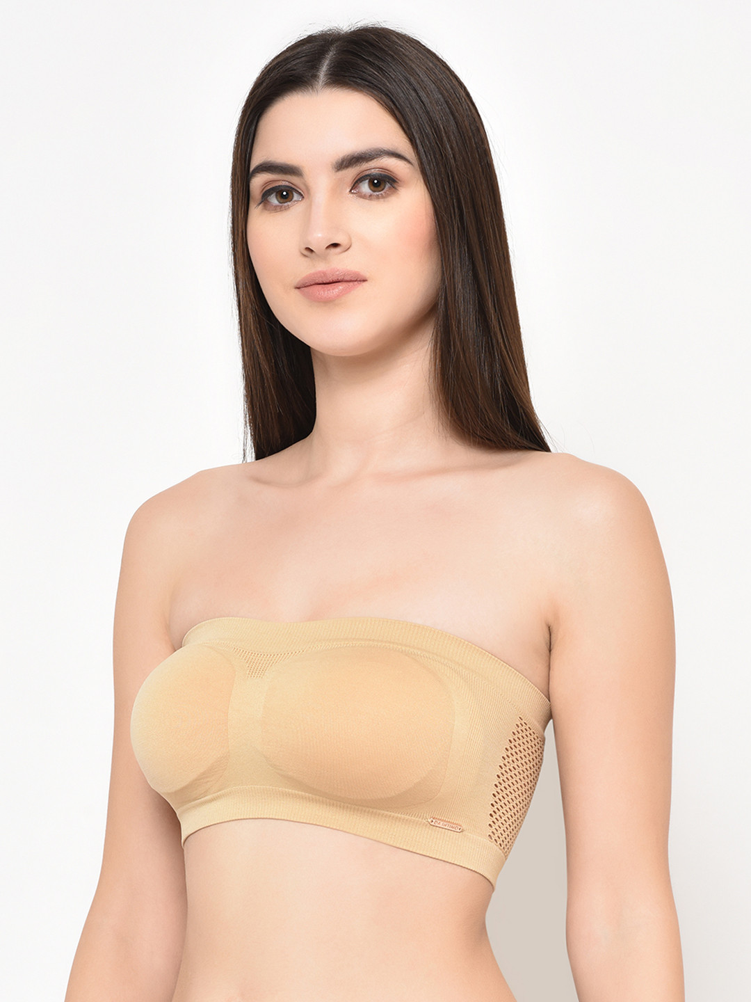 

Da Intimo Beige Solid Non-Wired Non-Padded Bandeau Bra DI-1284-C20