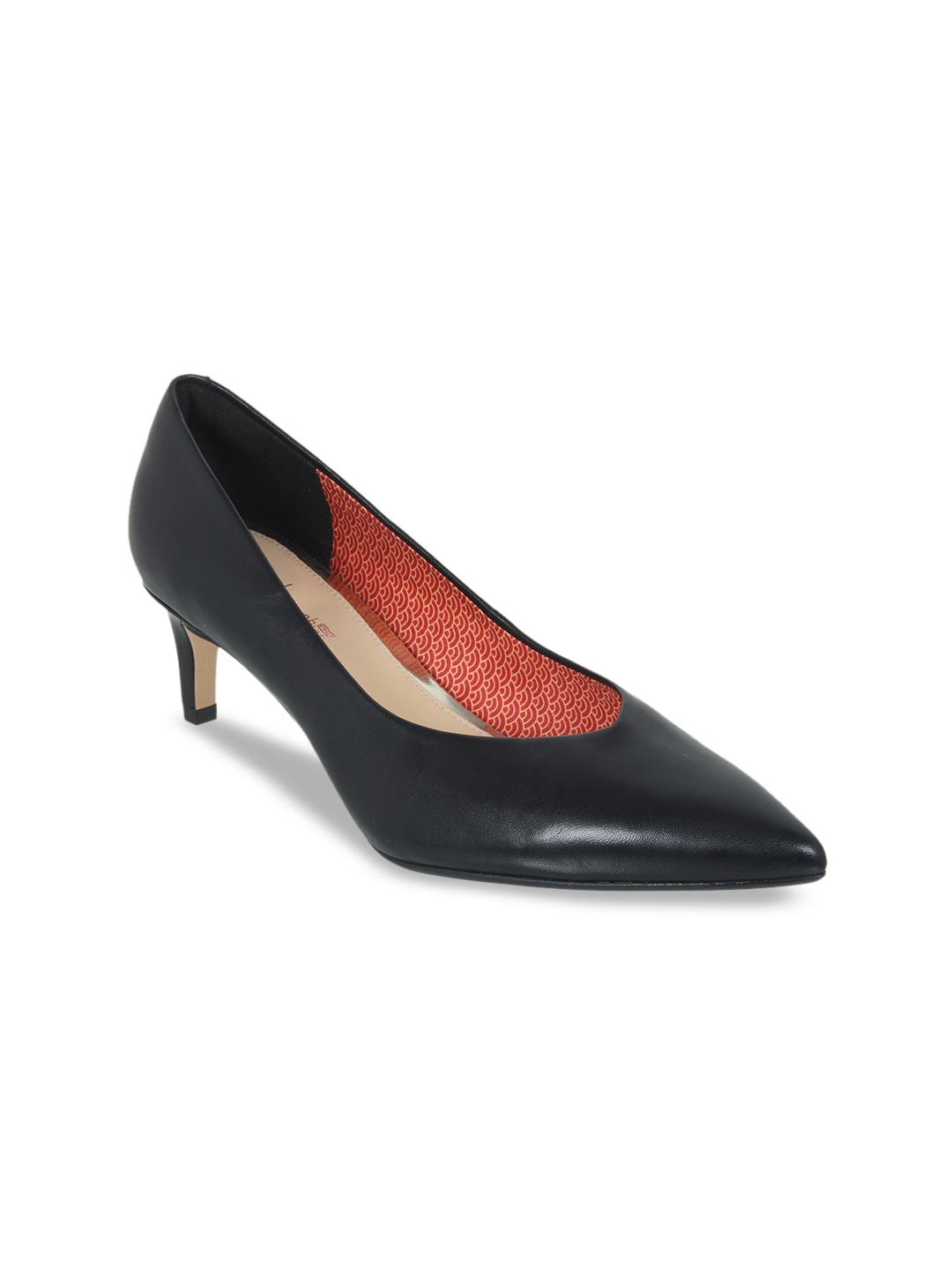 

Clarks Women Black Solid Leather Pumps