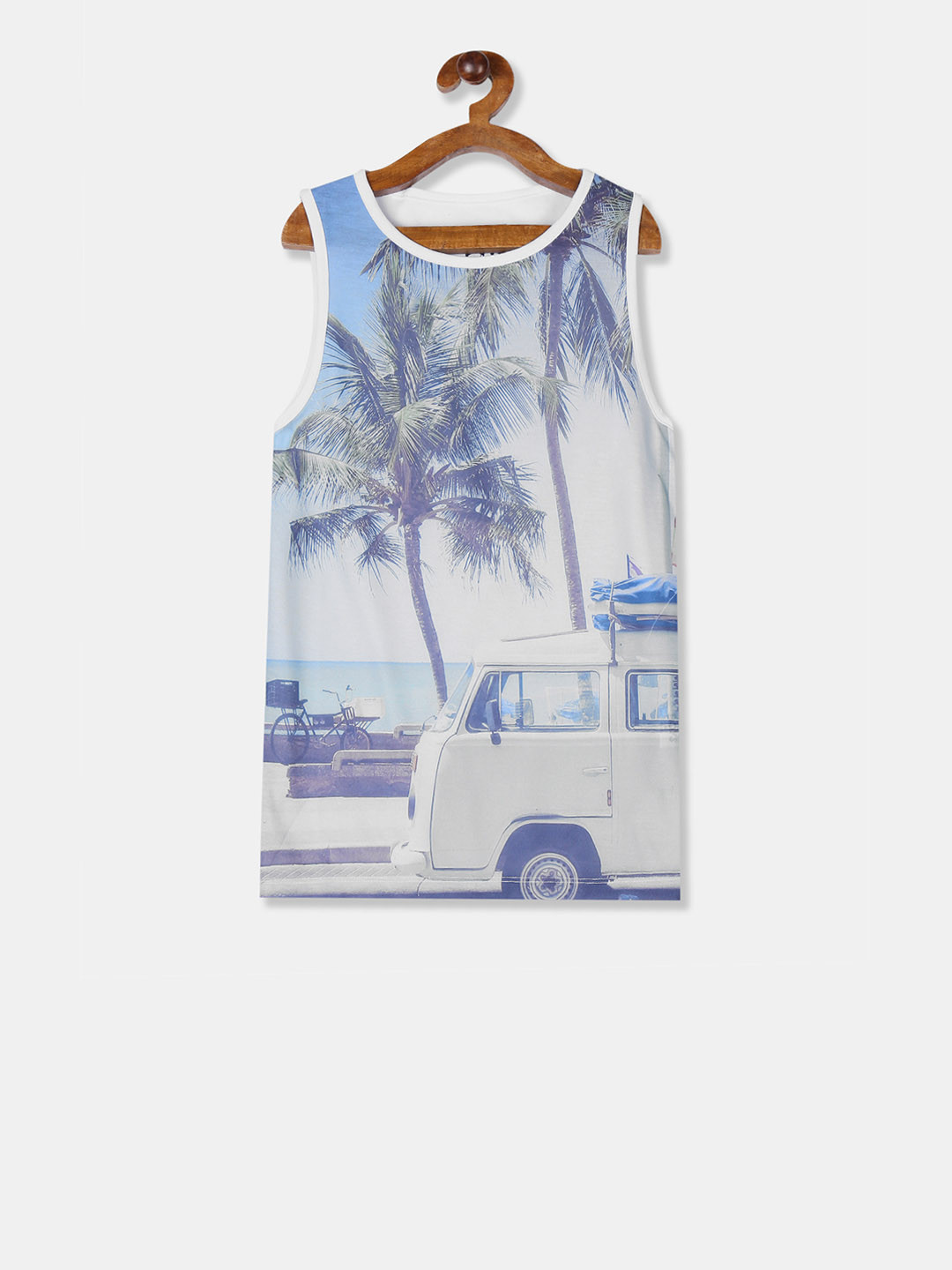 

Flying Machine Boys White Printed Round Neck T-shirt