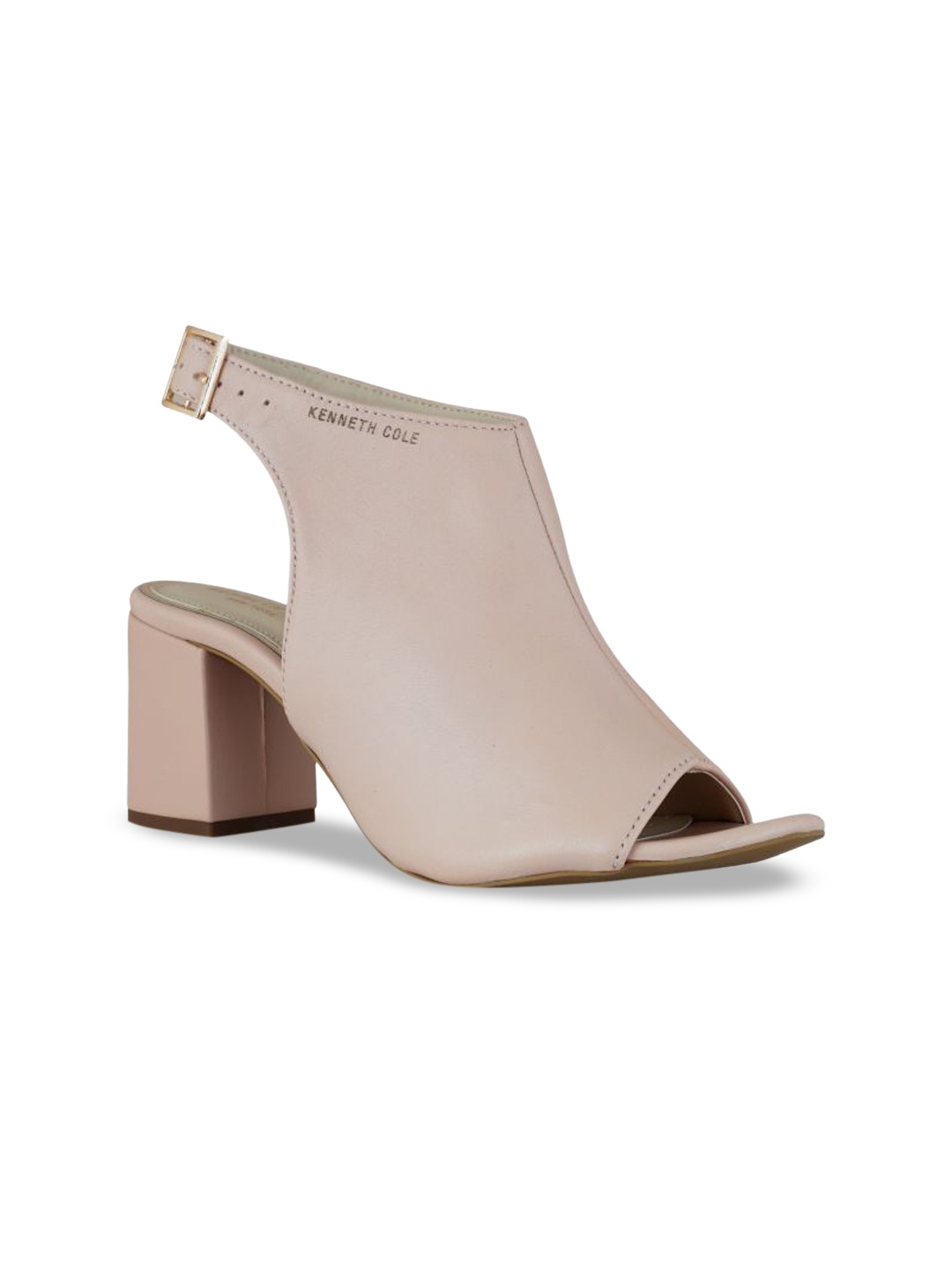 

Kenneth Cole Women Peach-Coloured Solid Mid-Top Leather Heels
