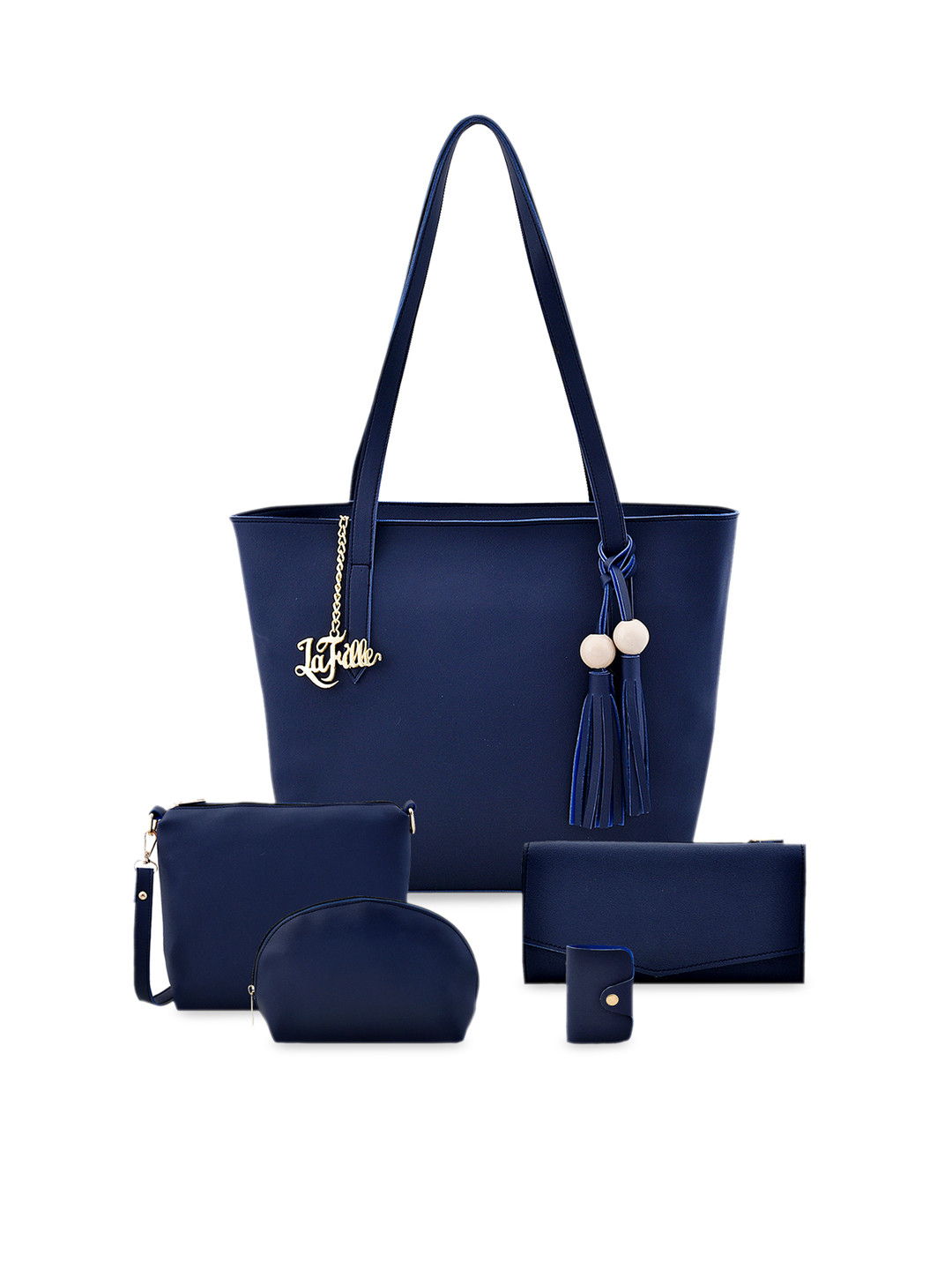 

LaFille Blue Solid 5-Pieces Shoulder Bag Set