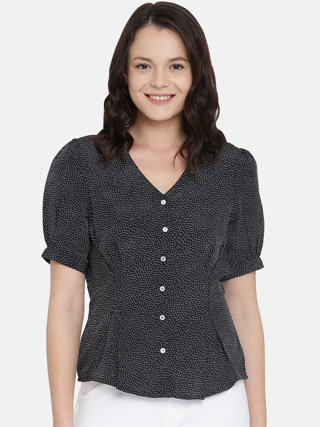 

ISU Women Black Printed Top