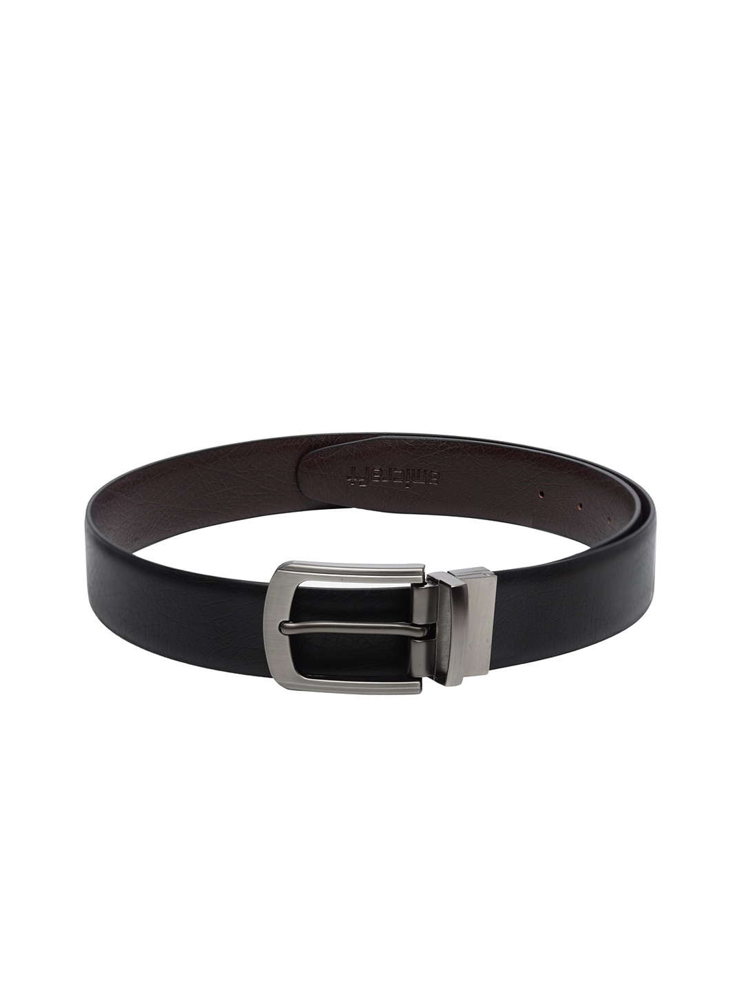 

amicraft Men Black & Coffee Brown Solid Reversible Belt