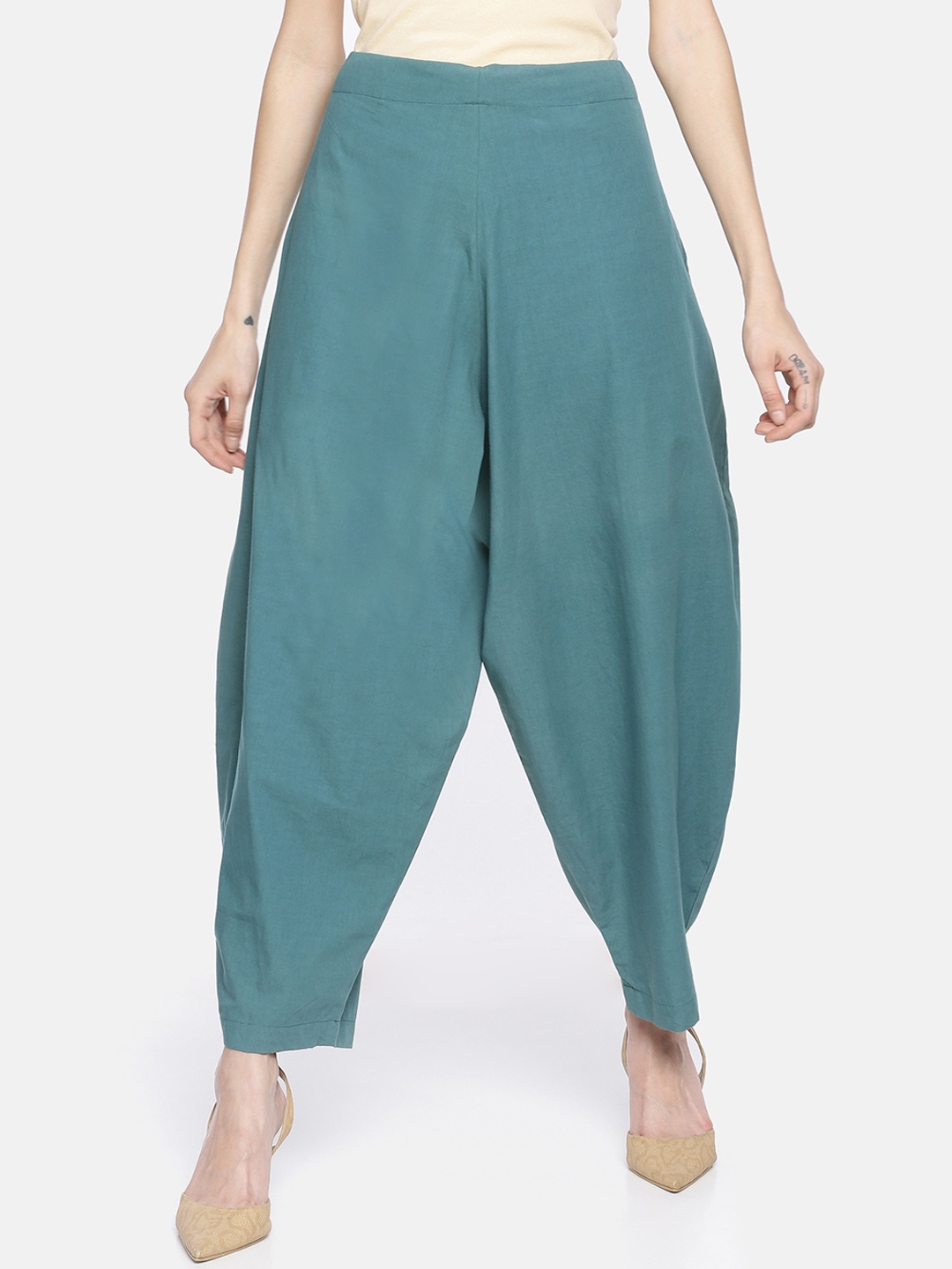 

GRASS by Gitika Goyal Women Blue Loose Fit Solid Jodhpuris