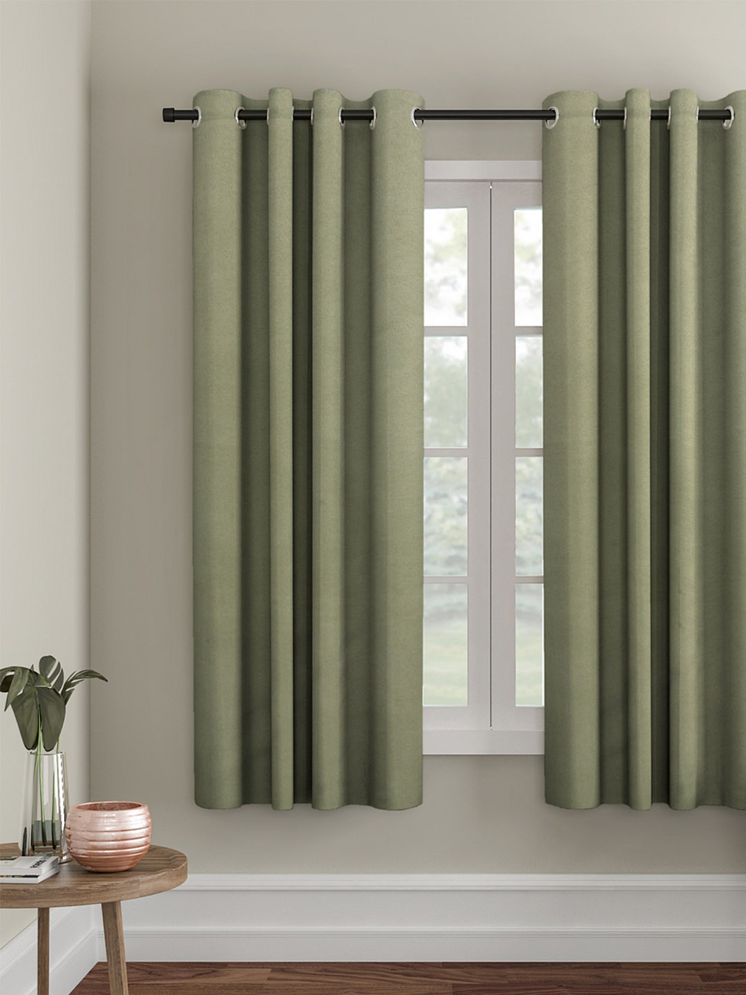 

eyda Sea Green Single Room Darkening Window Curtain