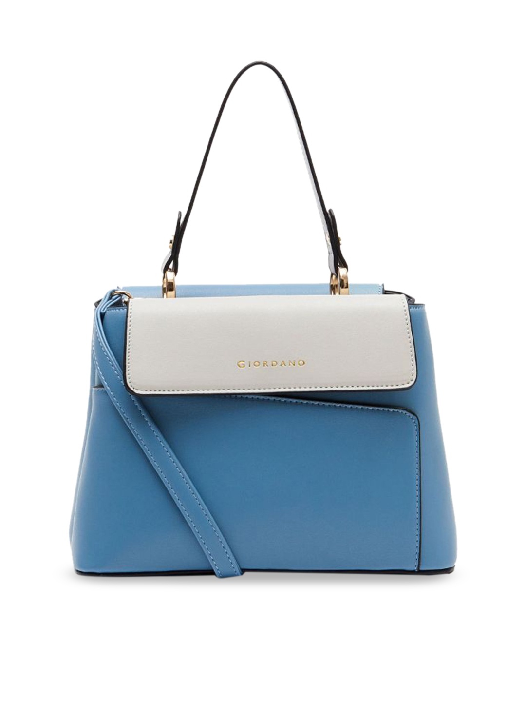 

GIORDANO Blue & White Colourblocked Satchel Bag