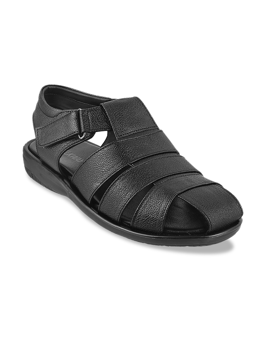 

WALKWAY by Metro Men Black Solid Fisherman Sandals