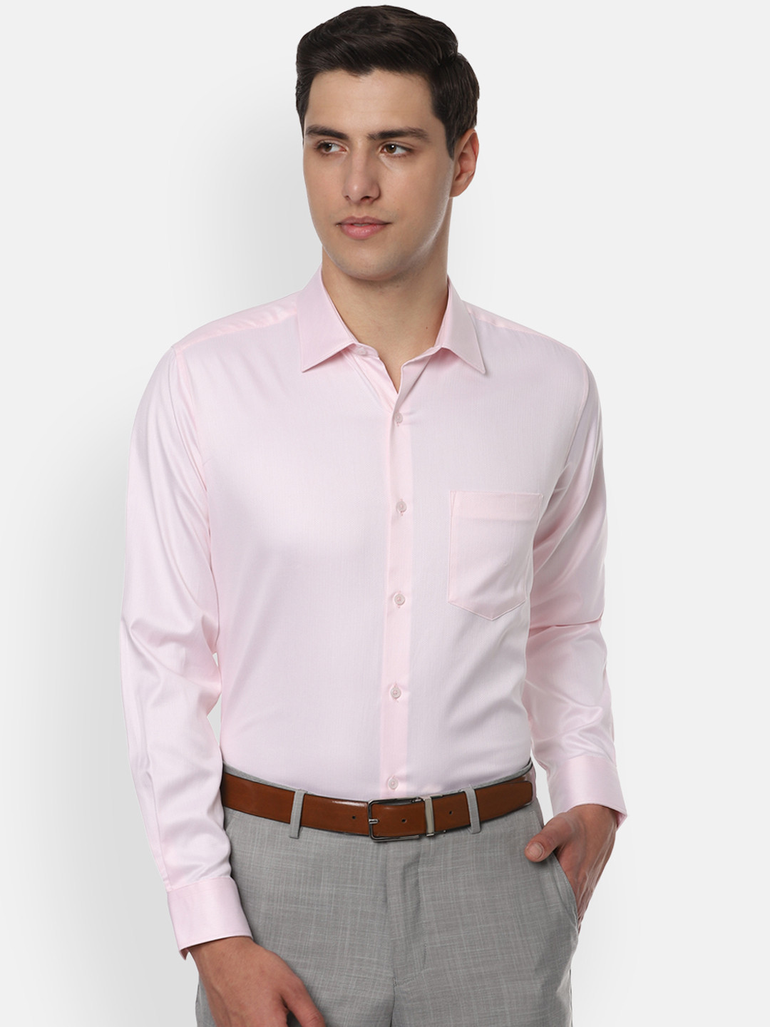 

Van Heusen Men Pink Regular Fit Solid Formal Shirt