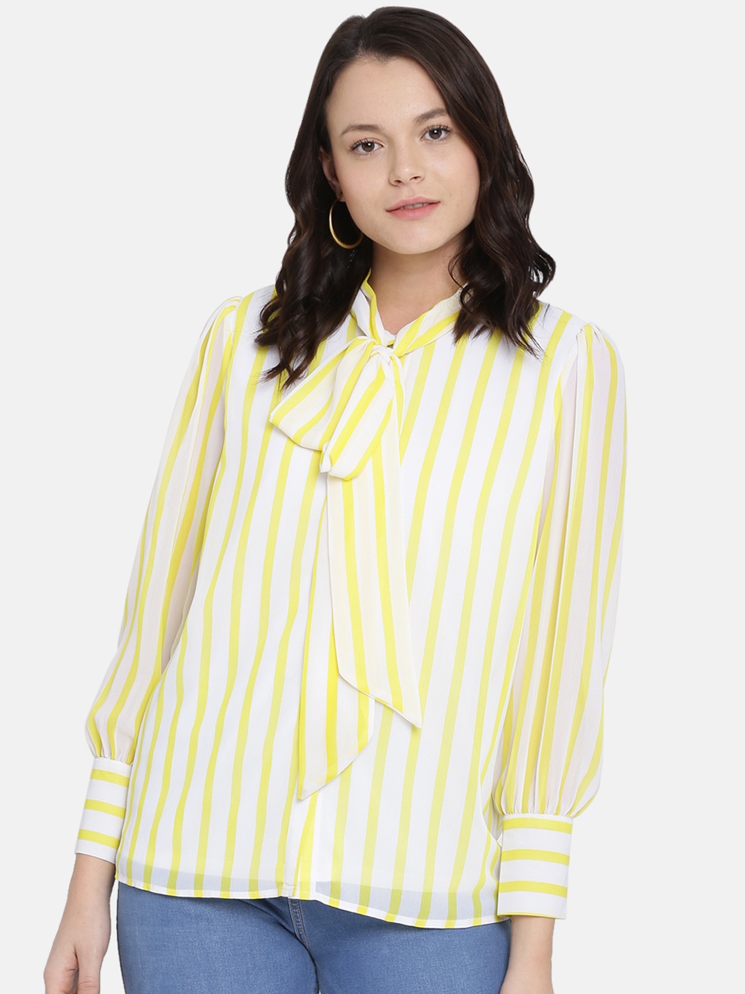 

ISU Women White Striped Top