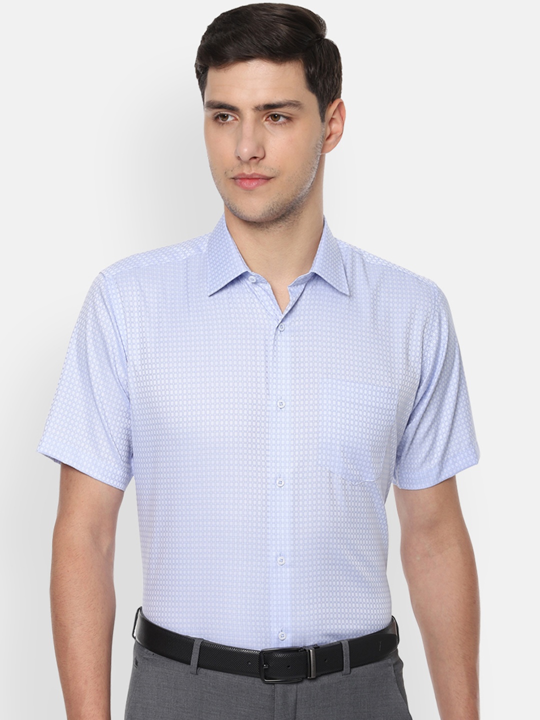 

Van Heusen Men Blue Regular Fit Printed Formal Shirt