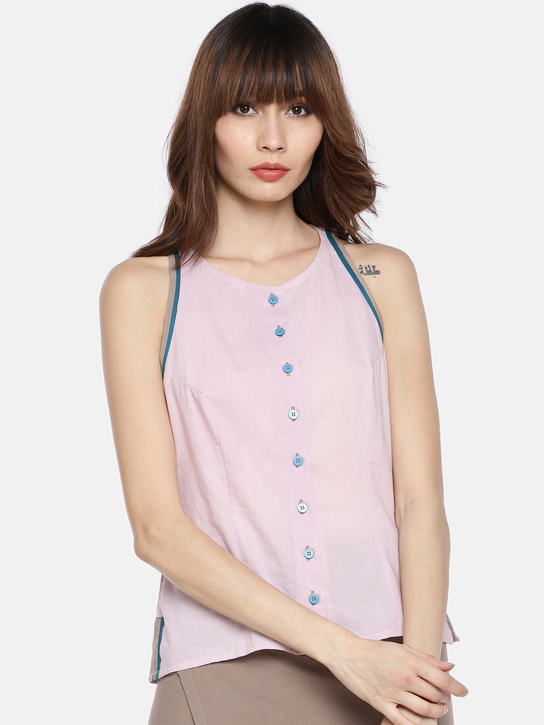 GRASS by Gitika Goyal Women Lavender Solid Top
