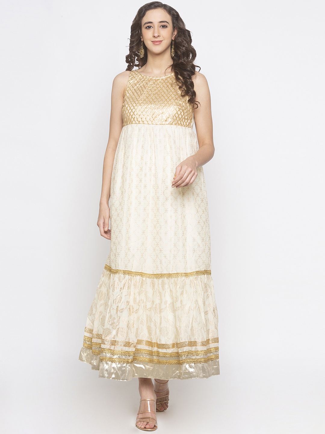

Globus Women Beige Embellished Maxi Dress