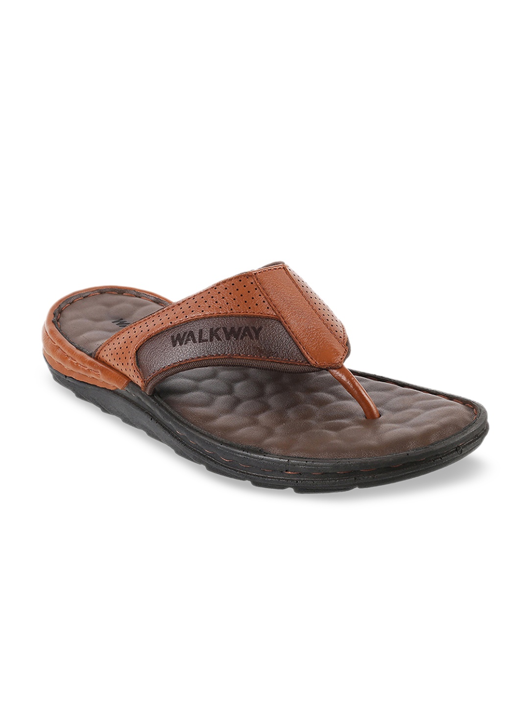

WALKWAY by Metro Men Tan Brown Textured Sandals