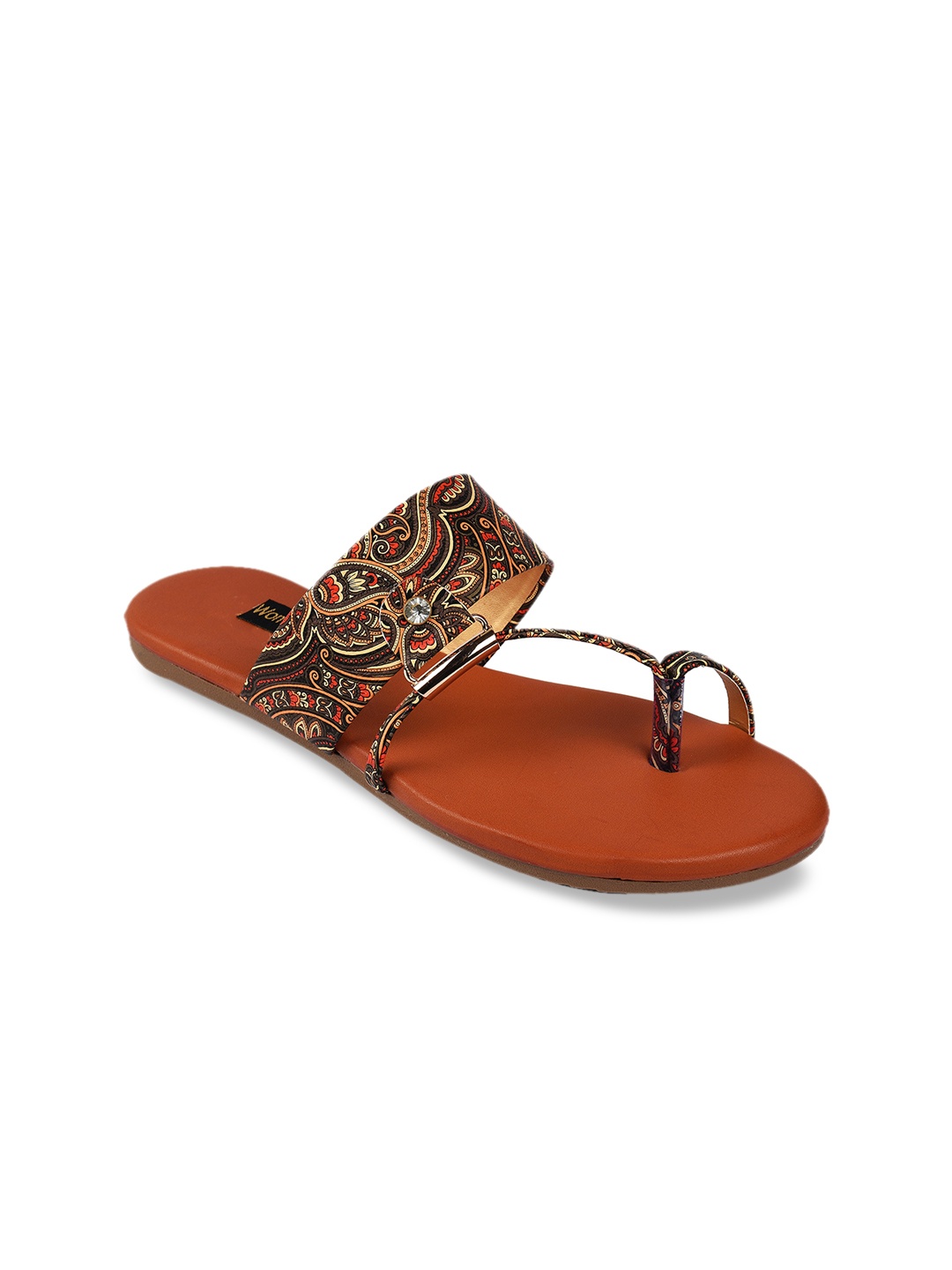 

WOMENS BERRY Women Brown & Beige Printed One Toe Flats