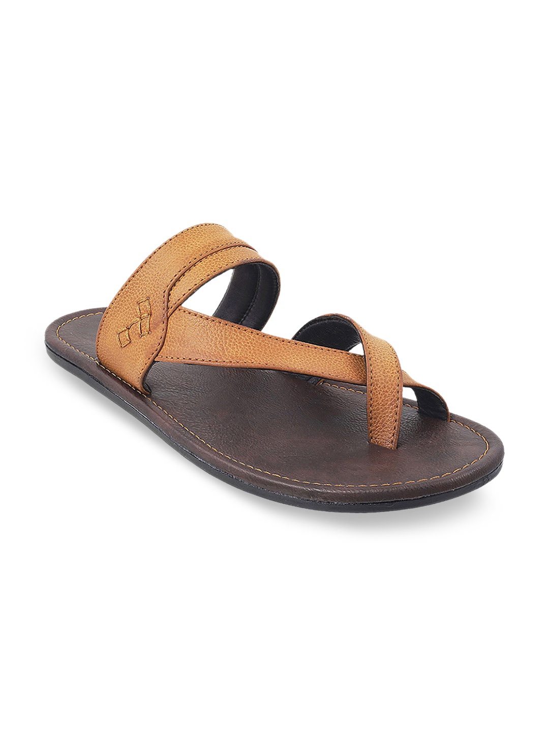

WALKWAY by Metro Men Tan Brown Textured Sandals